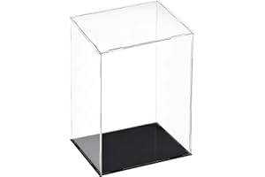 Recogwood Vetrina In Acrilico Trasparente, 20 x 15 x 30cm, Cubo Organizzatore Con Base Nera, Antipolvere Per Action Figures, Giocattoli, Collezionismo, Oggetti Da Esposizione