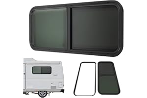 CHIMHOON Fenêtre basculante universelle pour caravane | 6 tailles de fenêtre | Verre teinté renforcé | Fenêtre coulissante pour caravane pour protection solaire et ventilation (1000 × 400 mm)