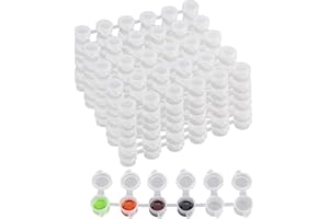 AIEX 120 Pots Bandes de Pots de Peinture Vides, Mini Pots de Peinture avec Couvercles, Conteneurs de Stockage pour écoles, Camp d'été, Festivals d'art de Peintures (20 Bandes, 5 ML / 0,17 oz)