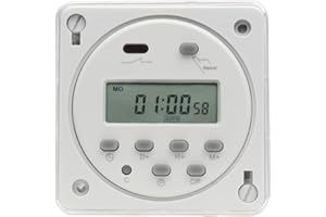 BAOMAIN CN101A Minuteur programmable avec Couvercle étanche AC 220 V avec écran LCD numérique 16 A et 28 Prises en Charge du Programme hebdomadaire Quotidien (CN101A 220V+Cover)