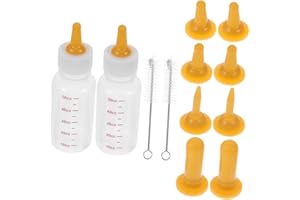 HAPINARY 2 Satz Fütterungsflasche für Kleintiere Trinkflasche für Welpen und Kätzchen mit Ersatznippeln und Reinigungsbürste Ideal für Die Aufzucht von Haustieren