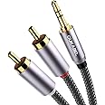 DuKabel Câble RCA vers jack 3,5 RCA - Jack 3,5 mm vers 2 fiches stéréo RCA - Câble audio HiFi avec gaine en nylon - Corps en 