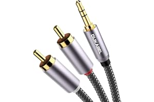 DuKabel Chinch auf Klinke 3,5 Cinch Kabel 3.5mm Klinke zu 2 Stereo RCA Stecker HiFi Audio Aux Kabel mit Nylon Mantel, Metall Gerhäuse und 24K vergoldeter Kontakte - Top Series 1.2m