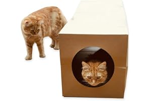 CATMAT - Cardboard Cat Tunnel Heavy Duty Cat Tunnels for Indoor Cats Kittens Dogs Puppies Rabbits, Cat Tube Tunnel, Cat Crinkle Toys Collapsible Cat Tunnel - 1m Long 30cm Diameter