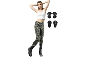 SHAIYOU Womens Motorcycle Trousers,Ladies Motorbike Protective Camo Jeans Riding Motocross Stretch Racing Pants with 4 Removable Armour (Green,S)
