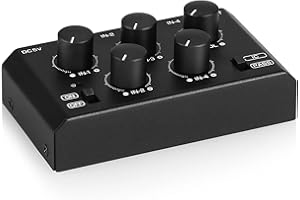 NOBSOUND Mini mixer audio stereo a 4 canali ultra silenzioso per casa/studio/bar