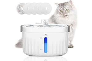 KITYHOME Fontanella Per Gatti Senza Fili con Sensore di Movimento, Dispenser Acqua da 2 litri con Pompa Silenziosa e Filtro, con Batteria da 5000 mAh