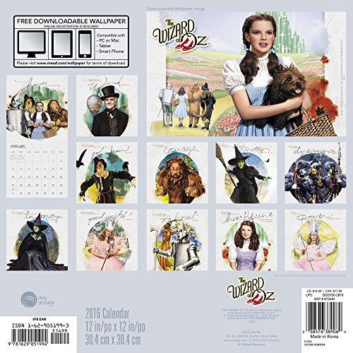 The Wizard of Oz 2016 Calendar: Free Downloadable Wallpaper Included