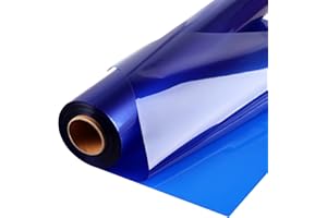 POPGIFTU Rouleau de papier cellophane bleu | Déplié 86 cm de large x 30 m de long | 3Mil d'épaisseur Plastique Cellophane Rouleau Film Violoncelle Rouleaux pour Cadeaux Panier Arts Artisanat