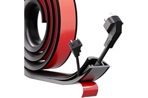 CONWANG Black Cable Trunking Self Adhesive For Electric Cables,Flexible Silicone Wire Covers For Cables Protector,Semi-Circular Side Opening Floor Cable Cover,Wire Conduit Trunking,TV Cable Hider For Wall,1m