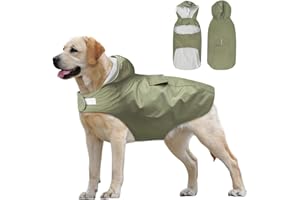 Idepet Chubasquero Con Capucha y Cuello Para Perros, Poncho Impermeable y Chaqueta de Lluvia, Sudaderas a Prueba de Viento Para Pequeños, Medianos y Grandes