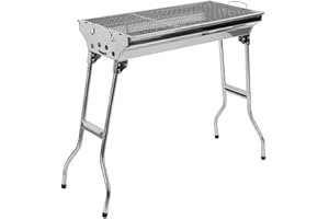 HUOLE Barbecue a carbonella Portatile - Barbecue a Carbonella Grilia a Carbone Griglia Campeggio Portatile Pieghevole in Acciaio - Griglia Barbecue BBQ Pieghevole Antiscivolo(73 * 33.5 * 70cm)