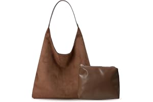 Electri-HQ Tote Bag mit kleiner Handtasche，Wildleder Handtasche Damen Groß Shopper Tasche Shoulder Bag Uni Bag Hobo Tasche Gross Schultertasche Slouchy Bag Beuteltasche Damen-Shopper