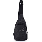Av A Dos Unisex Black Waterproof Crinkle Cross Strap Waist Shoulder Bag Chest Travel Daily Bodybag