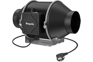 Brogachy 100mm Extracteur d'Air réglable 363m³/h, 3000 RPM Triphasé EC Moteur Ventilateur Extracteur, Pour VMC Salle de Bain, Domestique,Grenier et Garag,entilation Bureau.