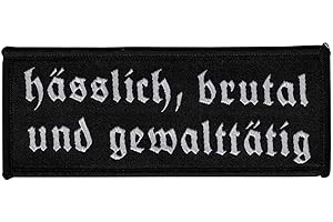 ‎HEIDENKLAMOTTEN hässlich, brutal und gewalttätig Aufnäher/Patch zum annähen, aufnähen | passend für Böhse Onkelz Musik-Fanbekleidung