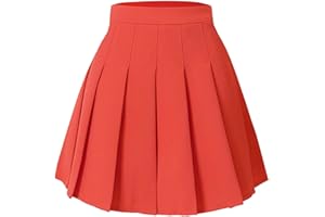 HOEREV Donne Ragazze Svasato Casual Mini Scuola Tennis Skater Casual Gonna Danza con Due Tasche Laterali e Pantaloncini Interni