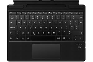 Qulose Surface Pro Keyboard for Microsoft Surface Pro 8/9/X/11, Wireless Bluetooth Keyboard, UK Layout, Type Cover with Built-in Rechargeable Battery/Multi-Gesture Touchpad/Pencil Holder