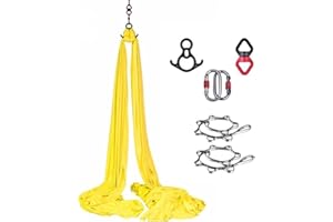 Canopz HotelBee Yoga Vertikaltuch (8x2.8m) - Yogatuch Zum Aufhängen, Trapez Schaukel, Starke Tragfä higkeit, Sicherer SchutzYoga Schaukel Set, Akrobatik Tuch Aerial Yogatuch Seide F ür Erwachsene