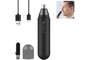 MEZZAR Maszynka do nosa, profesjonalna maszynka do strzyżenia uszu i nosa wielofunkcyjna trymer USB z wodoodporną wyjmowaną głowicą do nosa brwi - czarna