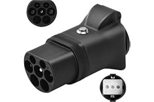 ‎JULIK JULIK Typ 2 zu Schuko Adapter, Typ2 16A EV Ladekabel, Type2 Ladegerät oder Typ2 E Auto Ladestation zu Schuko Steckdose Adapter, Type2 Station Entlader (Schwarz)