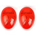 Colour Changing Egg Timer, Bidear 2 Pack Heat Sensitive Egg Timer in Boil Water for Kitchen,Orange,5.5 x 4.5 x 3 cm