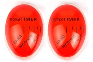CUTEFLY Colour Changing Egg Timer, Bidear 2 Pack Heat Sensitive Egg Timer in Boil Water for Kitchen,Orange,5.5 x 4.5 x 3 cm