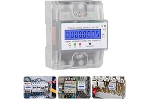 FGJCJ Digitaler Stromzähler 3 Phasen, LCD 4-Draht Drehstromzähler 230/400V 5-100A Drei-Phasen-Elektro-Energiezähler Wechselstromzähler Geeicht Stromzähler für Din Hutschiene Zwischenzähler Strom