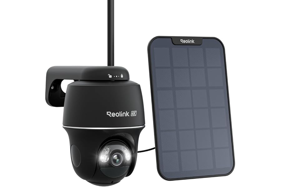 Reolink 4K PT Überwachungskamera Aussen Argus PT Ultra (Generalüberholt) | WLAN Kamera Outdoor mit Solarpanel, 8MP Farbn