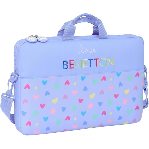 Benetton Federmäppchen Mit Reißverschluss – Lila, 21x7x8 Cm, Robustes Polyester, Ideal Für Schule & Büro