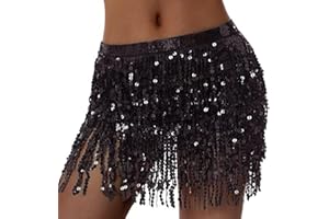 SDKZBFC Belly Dance Hip Scarf，Belly Dance Skirt Wrap Belt Dance Skirt Belt Waist Chain for Women and Girls Belly Dance, Zumba or Yoga Class, Performance Costume