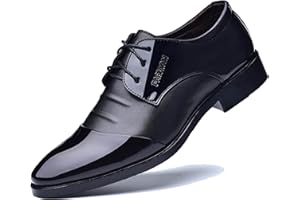 Hoefirm Chaussures de Derby à Lacets pour Homme en Cuir Chaussure Vernis Affaires Costume Mariage