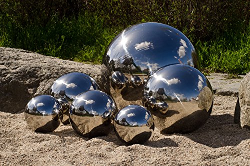 Köhko Dekokugel poliert aus hochwertigem Edelstahl 25 cm Gartenkugel Edelstahlkugel Schwimmkugel - 2