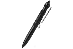 KK|SALECKER Tactical Pen - Taktischer Kugelschreiber - mit Glasbrecher und Selbstverteidigungs-Tool Kubotan - Multifunktional - EDC - Schwarz