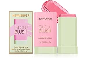 NEWVENPER Waterproof Cream Blush for Cheek, Eyes and Lip Long Lasting & Smooth Creamy Formula Lightweight Blush Stick Blush Wand 01#