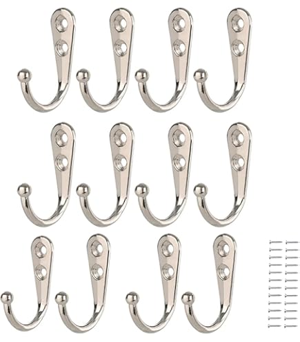 Merriway BH00523 Gancio Singolo Appendiabiti – Bianco Classico Per Parete - 2