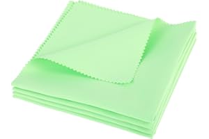 Teaaha 4 Stück Blau Mikrofaser Reinigungstuch für Querflöte, Gitarre, Violine, Blechbläser & mehr