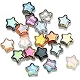 X Hot Popcorn 200Pcs Star Beads Star Spacer Beads Star Shape Beads Star Pony Beads Beads Star for Jewelry Bracelet Necklace Making, 8mm