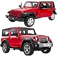 SHAKTISM Thar Diecast Model Toy, 1:32 Scale with Sound & Lights Pull Back Collectible Vehicle Toy Door Opening Scale Car Model Birthday Gift for Boys Girls (Red-Diecast Metal Car)