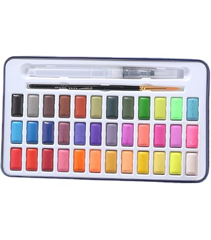 Set Essenziale Per Pittura Ad Acquerello - 24 Colori Vivaci - 6