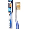 Manual Medium Toothbrush for Adults, Flossing Toothbrush with Gold, Blue, Royal Denta