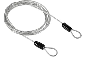 PATIKIL Sicurezza Acciaio Cavo 2.5mm x 1.5m/4.92ft Cavo Antifurto Rivestito Bagaglio Blocco Filo Corda con Doppio Cerchio Cavo di Sicurezza per Esterni Trasparente