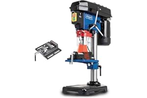 ‎SCHEPPACH Scheppach Tischbohrmaschine DP16VLS Standbohrmaschine Säulenbohrmaschine inkl. Schraubstock | Bohrfutter 1,5-13mm | Bohrhub 50mm | Leistung 500W | 600-2650 Umdrehungen | Laser & neigbarer Tisch 45°