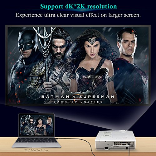 Rophie USB 3.1 Typ C auf DisplayPort Kabel (1.2M, 4K@60Hz), 4K * 2K (3840 * 2160, Thunderbolt 3 Compatible) USB C zu DP Kabel für MacBook 12″, 2016 MacBook Pro, Macbook 2015/2016, Google Chromebook, HP EliteBook Folio G1 , Asus ZenBook UX390UAK und andere - 7