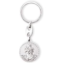 Porte-clés Saint Christophe En Argent – Médaille De Protection Pour Conducteurs Et Voyageurs – Coffret Cadeau Inclus