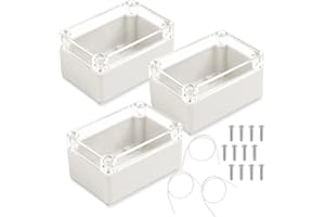 THIREI 100 x 68 x 50 mm Wasserdichte IP65 Leergehäuse, 3er-Pack Elektronische Gehäuse Box, Kunststoffgehäuse mit Transparenter Abdeckung, Universelles Projektgehäuse, Anschlussdose