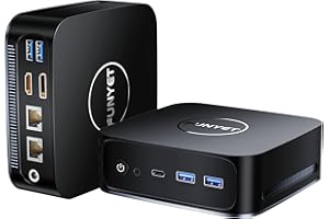 FUNYET Mini PC 16GB DDR4 RAM 1TB SSD Mini Desktop N95 Procesador, Quad Core (hasta 3.4Ghz) Mini Computer 4K, Soporte RJ45 2.4G/ 5.0G WiFi Gigabit Ethernet USB3.0 DP DC HDMI(Negro)
