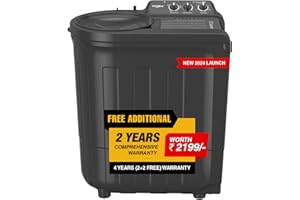 Whirlpool 7.0 Kg 5 Star Ace Supreme Semi-Automatic Top Loading Washing Machine (ACE SUPREME RYL SRS 7.0 GREY DAZZLE (5YR)