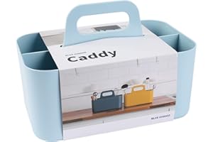 BLUE GINKGO Organisateur Empilable – Caddy Portable Fabriqué en Corée pour Salle de Bain, Bureau, Loisirs Créatifs ou Fournitures Scolaires (Rectangulaire, Bleu)