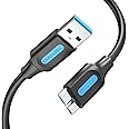 VENTION Hard Drive Cable 1m USB 3.0 Type A to Micro USB B Cable 5Gbps External Hard Drive Lead Compatible with Seagate Western Toshiba and more